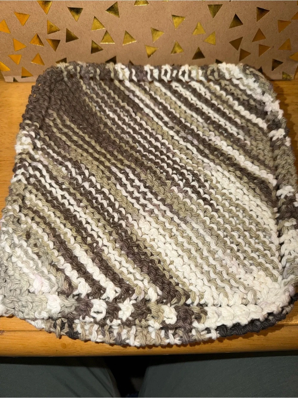 Handmade Washcloths and Pot Holders- Cream and Brown